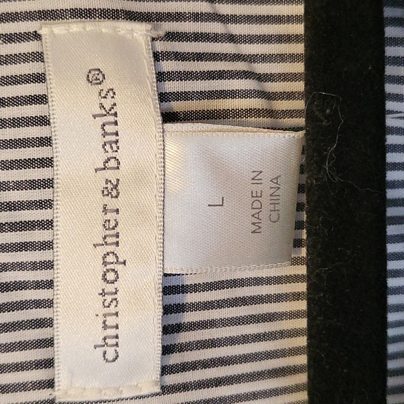 NWT Christopher & Banks Navy Blue Snap Front Jacket Size Large - Picture 2 of 8